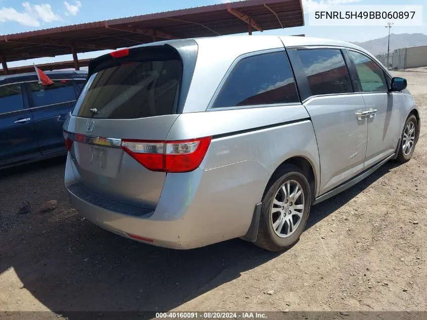 2011 Honda Odyssey Ex VIN: 5FNRL5H49BB060897 Lot: 40160091