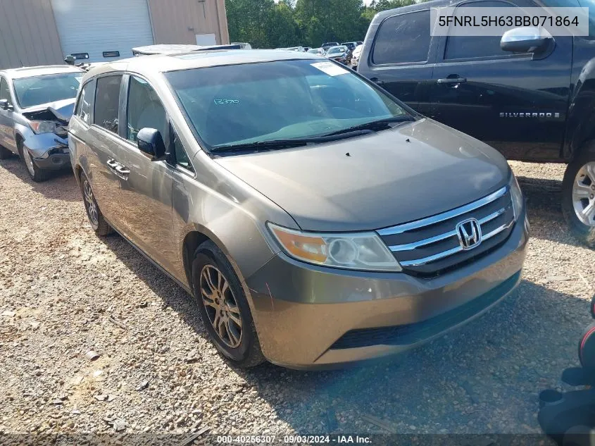 2011 Honda Odyssey Ex-L VIN: 5FNRL5H63BB071864 Lot: 40256307