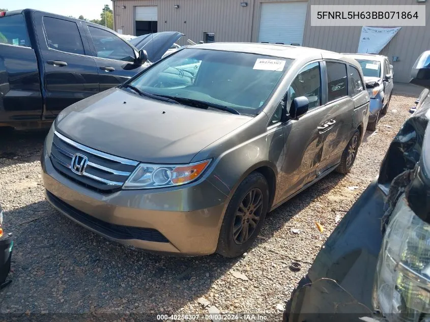 2011 Honda Odyssey Ex-L VIN: 5FNRL5H63BB071864 Lot: 40256307