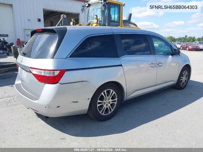 2011 Honda Odyssey Exl VIN: 5FNRL5H65BB064303 Lot: 40267127