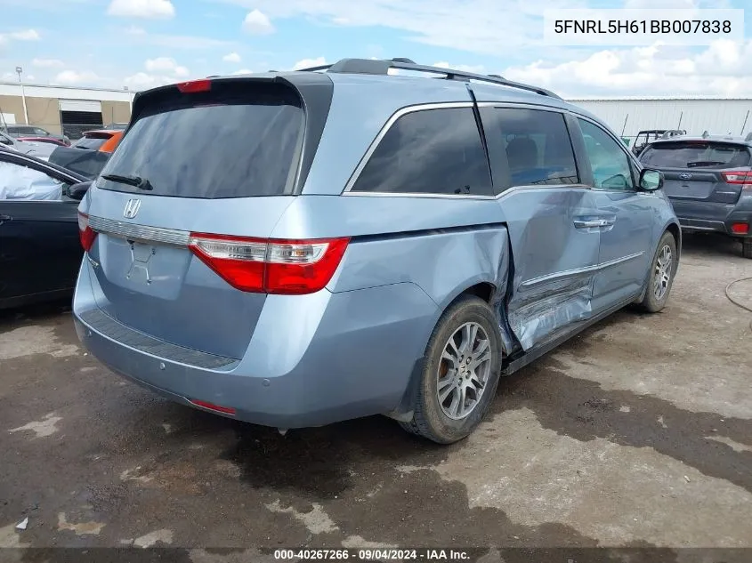 5FNRL5H61BB007838 2011 Honda Odyssey Ex-L