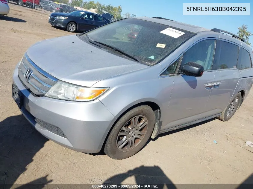 2011 Honda Odyssey Ex-L VIN: 5FNRL5H63BB042395 Lot: 40273209