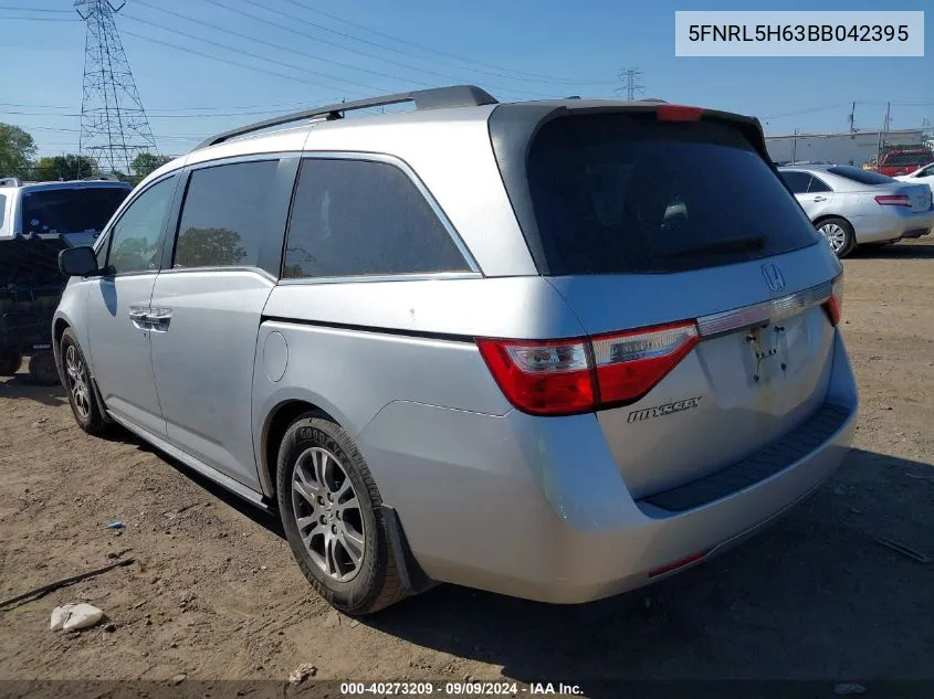 2011 Honda Odyssey Ex-L VIN: 5FNRL5H63BB042395 Lot: 40273209