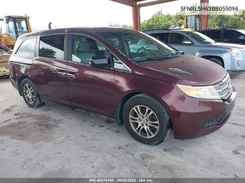 2011 Honda Odyssey Ex-L VIN: 5FNRL5H63BB055096 Lot: 40276150