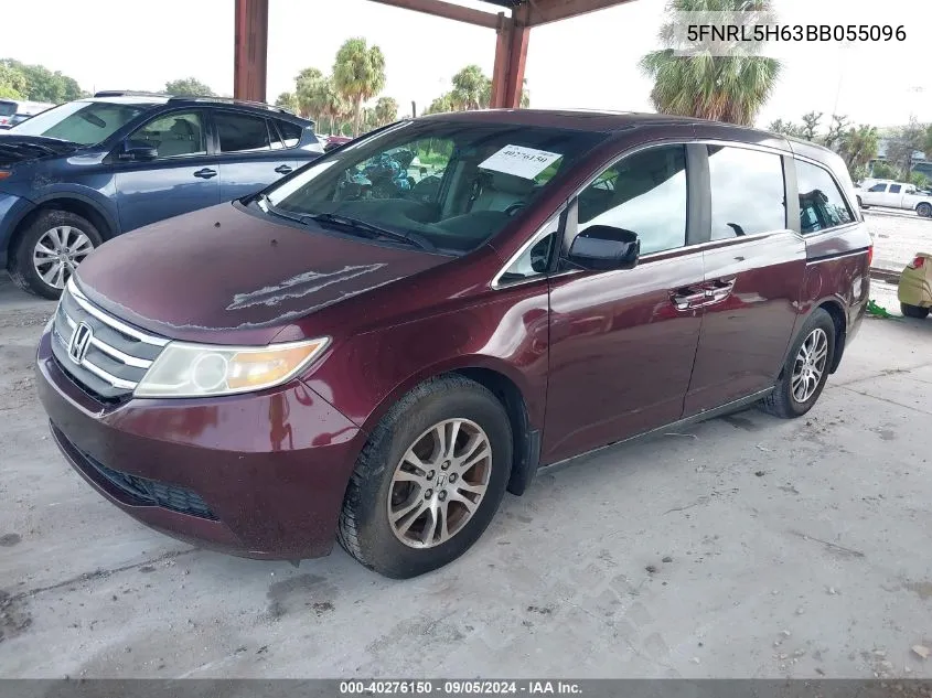 5FNRL5H63BB055096 2011 Honda Odyssey Ex-L