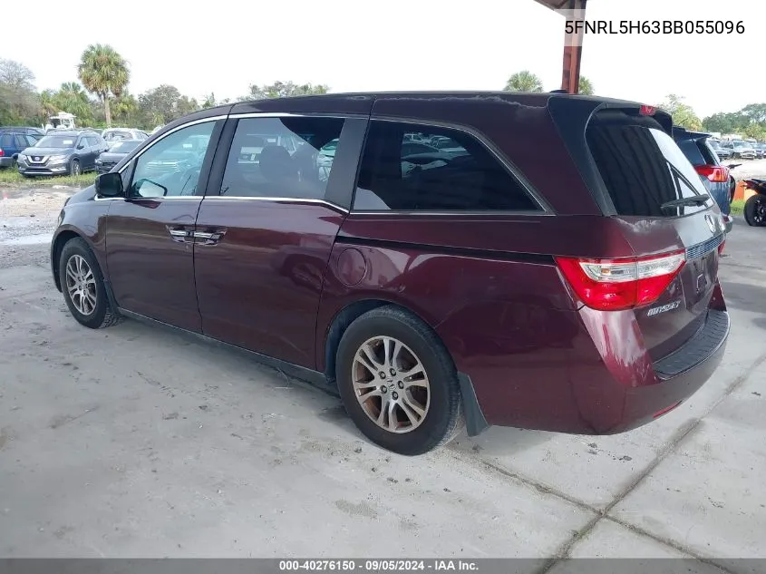 5FNRL5H63BB055096 2011 Honda Odyssey Ex-L