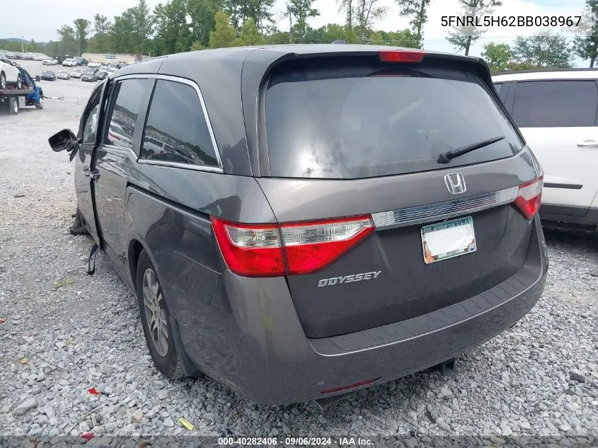 5FNRL5H62BB038967 2011 Honda Odyssey Ex-L