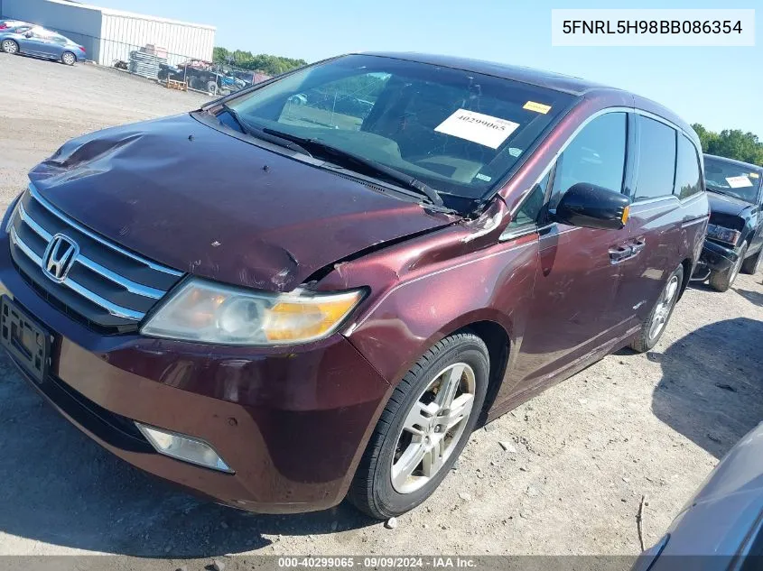 2011 Honda Odyssey Touring/Touring Elite VIN: 5FNRL5H98BB086354 Lot: 40299065