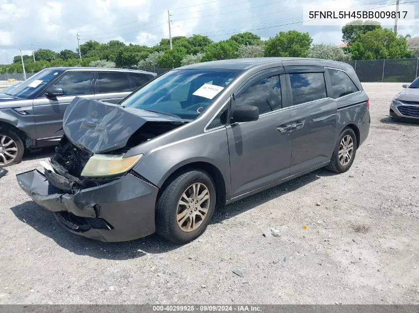 2011 Honda Odyssey Ex VIN: 5FNRL5H45BB009817 Lot: 40299925