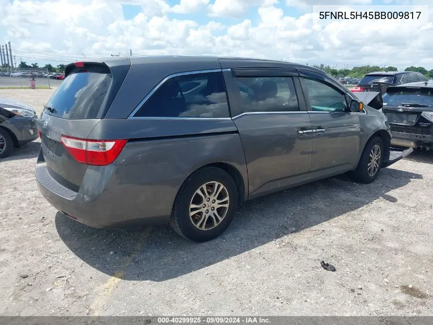 2011 Honda Odyssey Ex VIN: 5FNRL5H45BB009817 Lot: 40299925