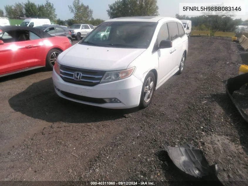 2011 Honda Odyssey Touring/Touring Elite VIN: 5FNRL5H98BB083146 Lot: 40311060