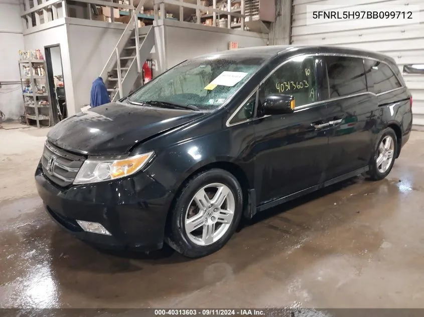 2011 Honda Odyssey Touring/Touring Elite VIN: 5FNRL5H97BB099712 Lot: 40313603