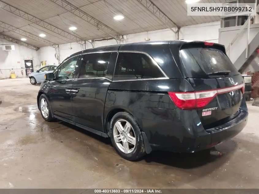 2011 Honda Odyssey Touring/Touring Elite VIN: 5FNRL5H97BB099712 Lot: 40313603