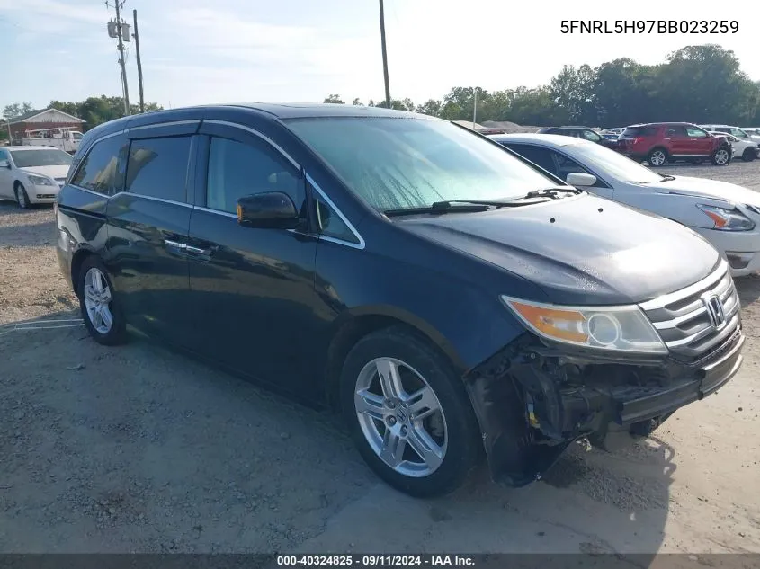 2011 Honda Odyssey Touring/Touring Elite VIN: 5FNRL5H97BB023259 Lot: 40324825