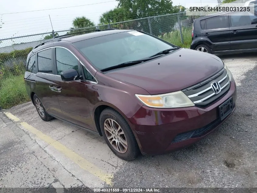 5FNRL5H45BB031235 2011 Honda Odyssey Ex