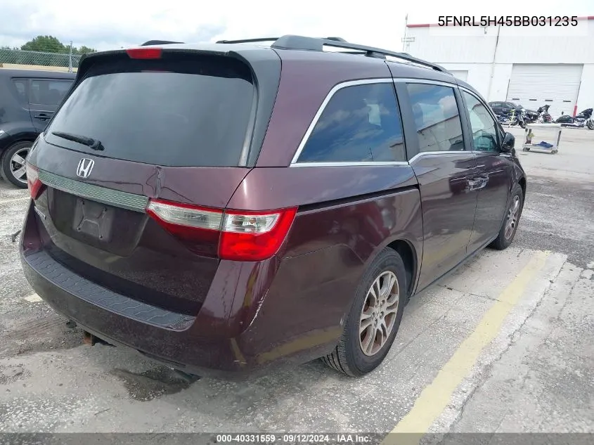 5FNRL5H45BB031235 2011 Honda Odyssey Ex