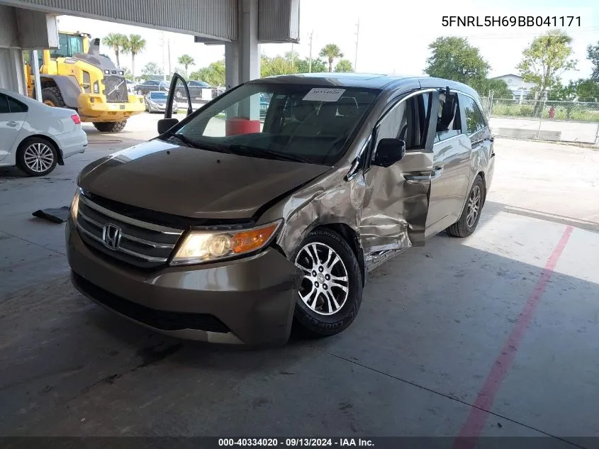 2011 Honda Odyssey Exl VIN: 5FNRL5H69BB041171 Lot: 40334020