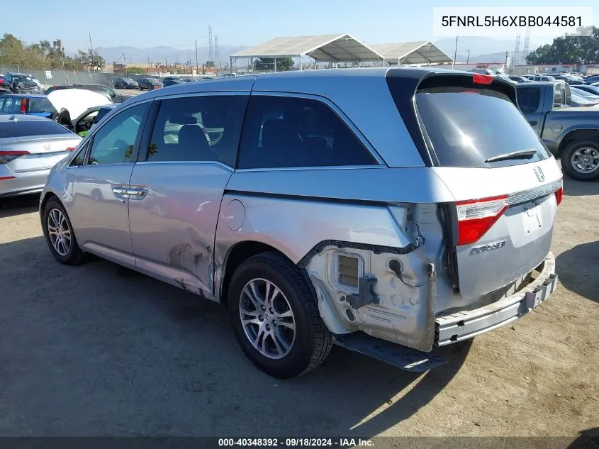 2011 Honda Odyssey Ex-L VIN: 5FNRL5H6XBB044581 Lot: 40348392