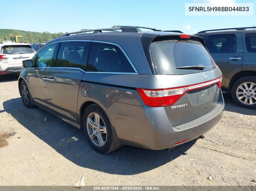 2011 Honda Odyssey Touring/Touring Elite VIN: 5FNRL5H98BB044833 Lot: 40351844