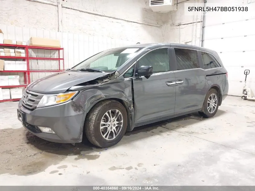 2011 Honda Odyssey Ex VIN: 5FNRL5H47BB051938 Lot: 40354860