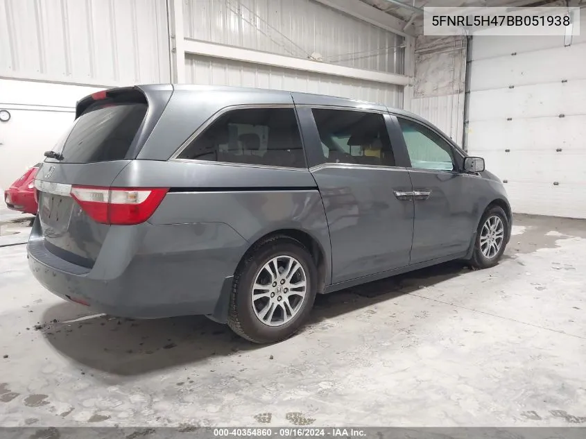 5FNRL5H47BB051938 2011 Honda Odyssey Ex