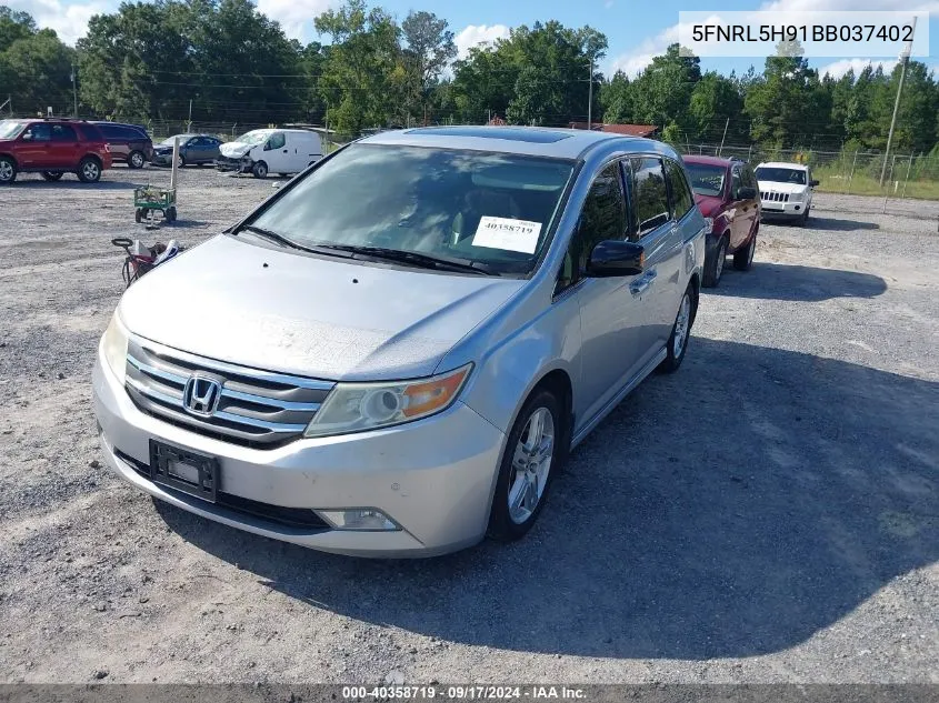 2011 Honda Odyssey Touring/Touring Elite VIN: 5FNRL5H91BB037402 Lot: 40358719