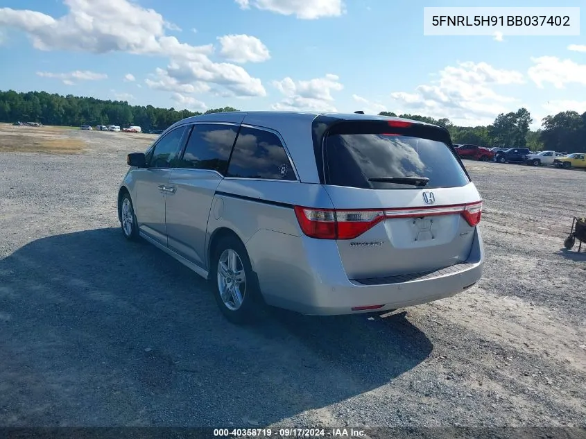 2011 Honda Odyssey Touring/Touring Elite VIN: 5FNRL5H91BB037402 Lot: 40358719