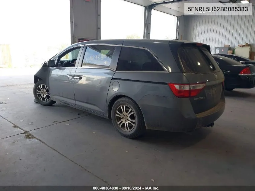 2011 Honda Odyssey Ex-L VIN: 5FNRL5H62BB085383 Lot: 40364830