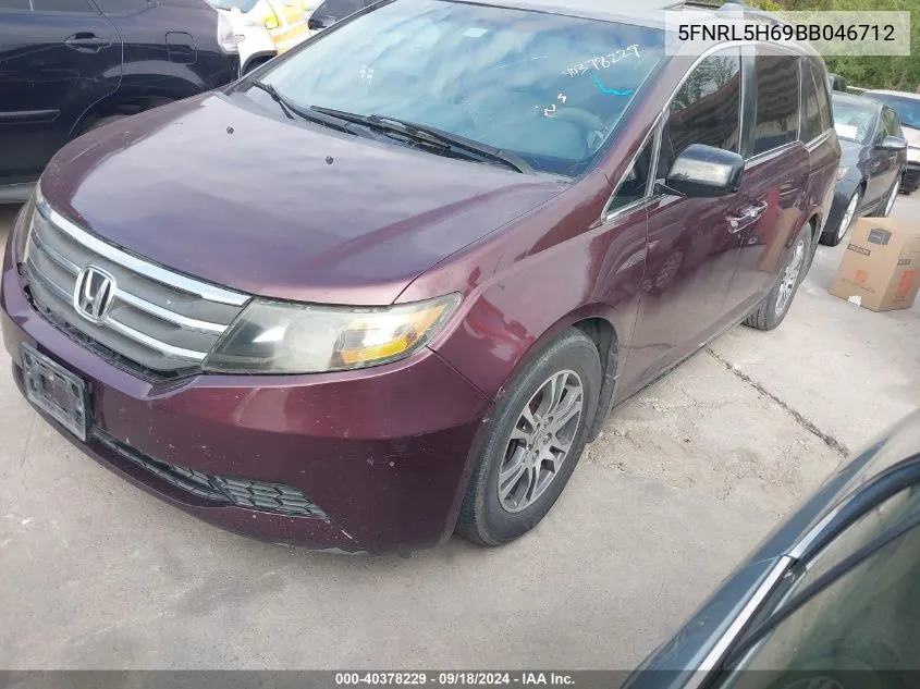 5FNRL5H69BB046712 2011 Honda Odyssey Ex-L