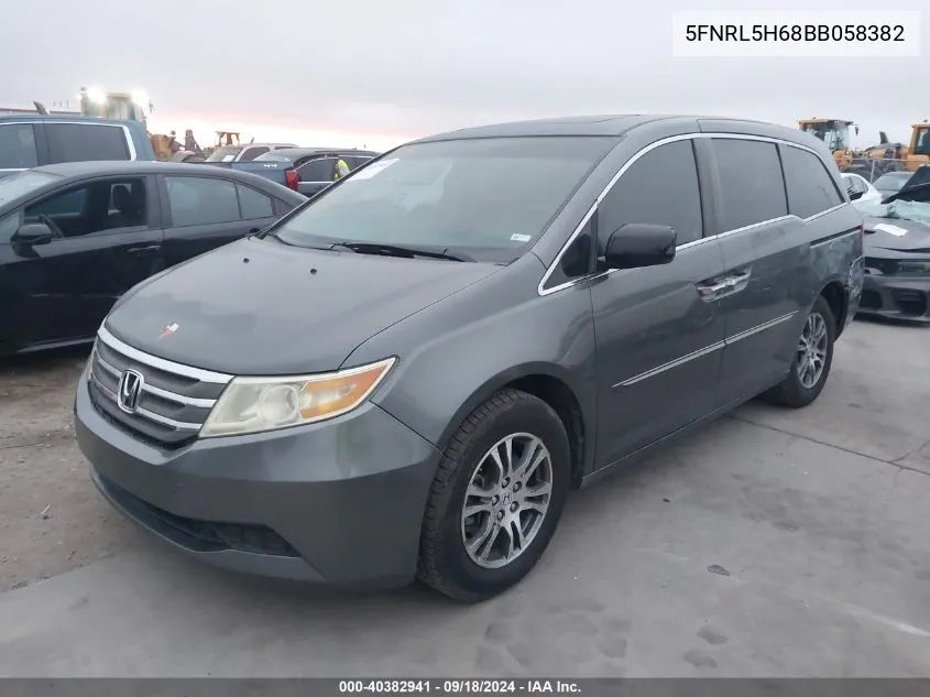 5FNRL5H68BB058382 2011 Honda Odyssey Ex-L