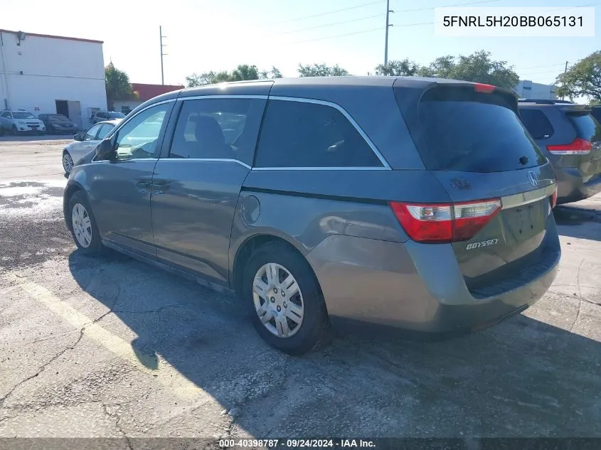 2011 Honda Odyssey Lx VIN: 5FNRL5H20BB065131 Lot: 40398787