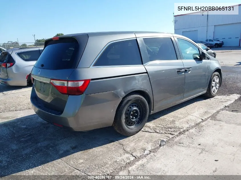 2011 Honda Odyssey Lx VIN: 5FNRL5H20BB065131 Lot: 40398787