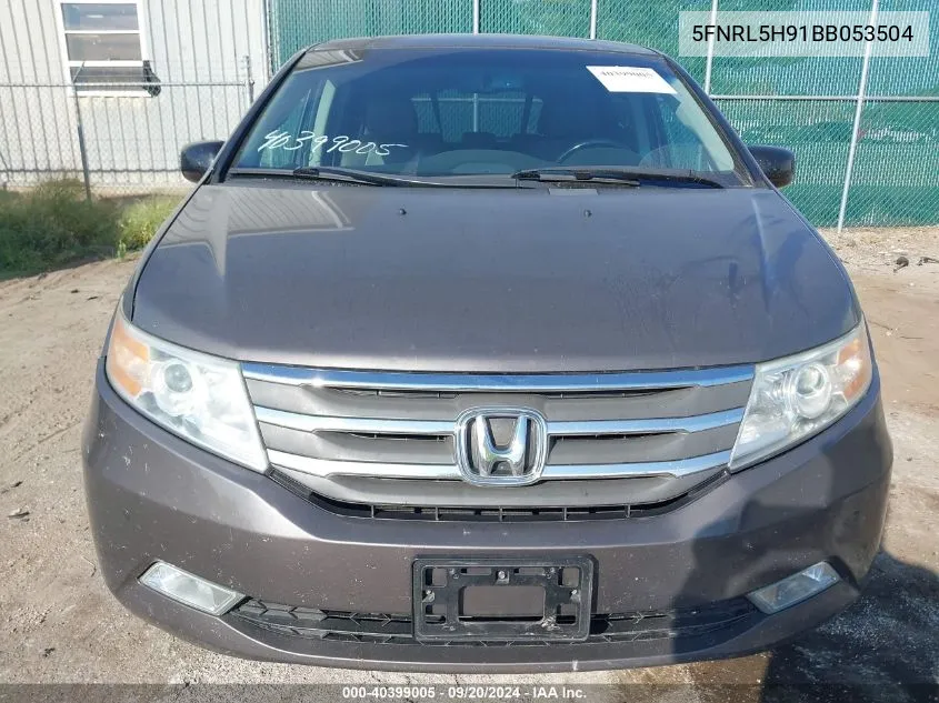 2011 Honda Odyssey Touring/Touring Elite VIN: 5FNRL5H91BB053504 Lot: 40399005