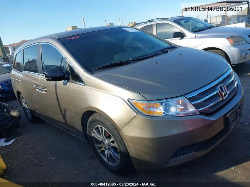 5FNRL5H47BB086091 2011 Honda Odyssey Ex