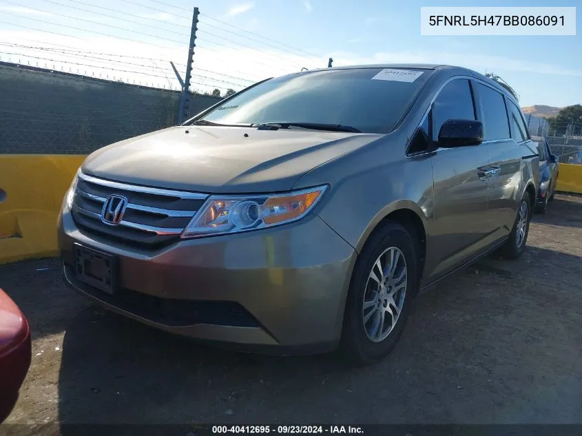 5FNRL5H47BB086091 2011 Honda Odyssey Ex