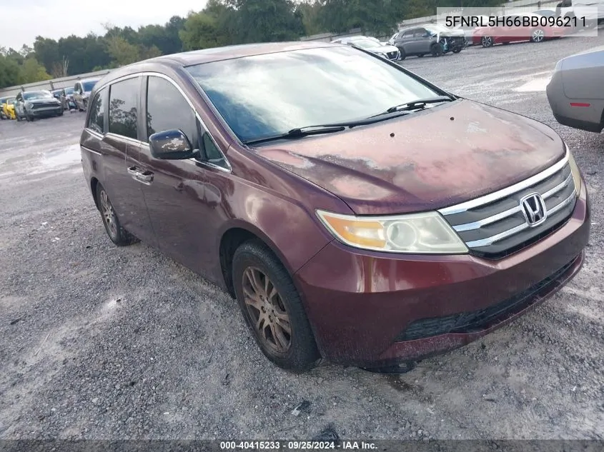 2011 Honda Odyssey Ex-L VIN: 5FNRL5H66BB096211 Lot: 40415233