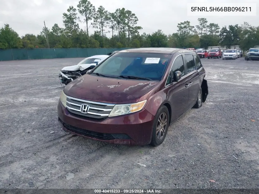 2011 Honda Odyssey Ex-L VIN: 5FNRL5H66BB096211 Lot: 40415233