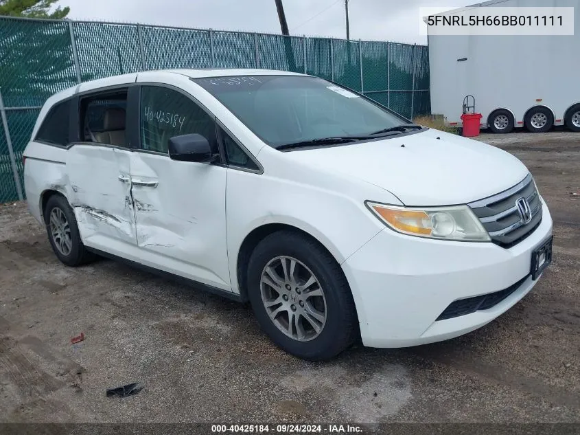 5FNRL5H66BB011111 2011 Honda Odyssey Ex-L