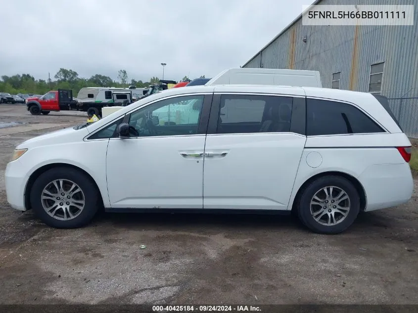 2011 Honda Odyssey Ex-L VIN: 5FNRL5H66BB011111 Lot: 40425184