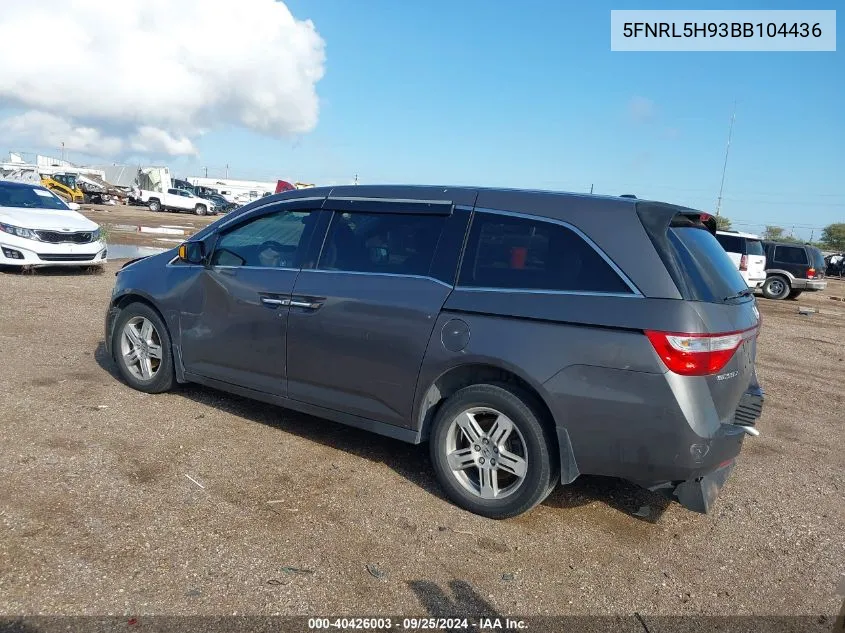 2011 Honda Odyssey Touring/Touring Elite VIN: 5FNRL5H93BB104436 Lot: 40426003