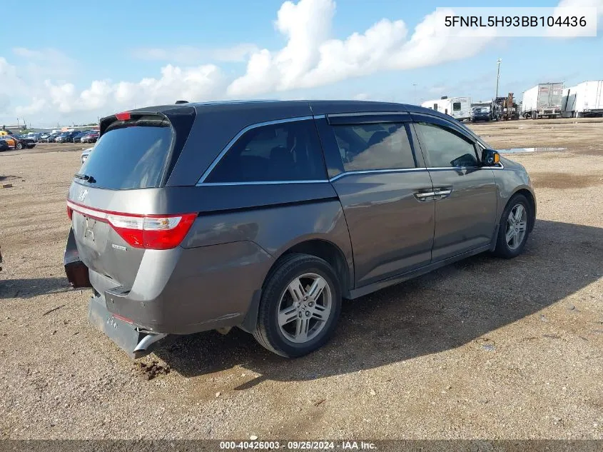 2011 Honda Odyssey Touring/Touring Elite VIN: 5FNRL5H93BB104436 Lot: 40426003