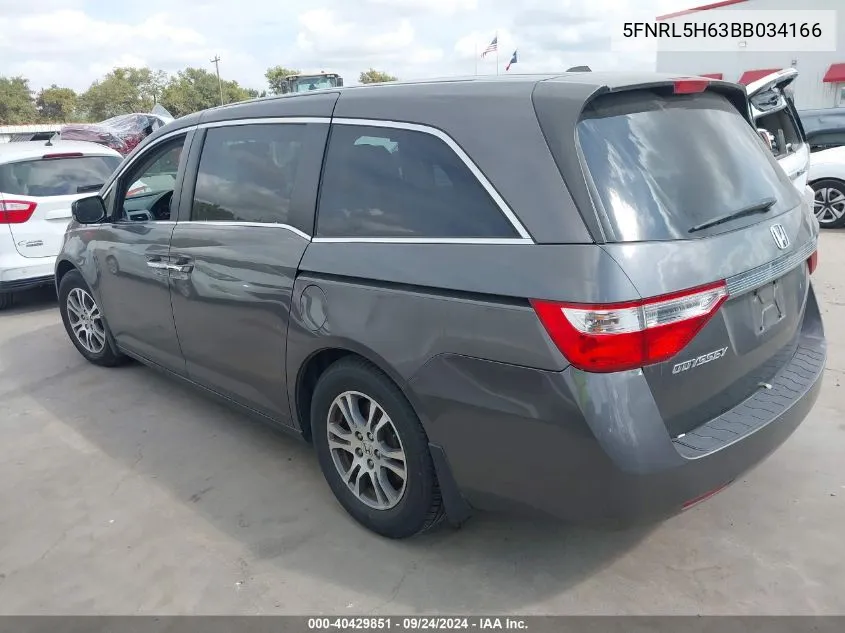 5FNRL5H63BB034166 2011 Honda Odyssey Ex-L