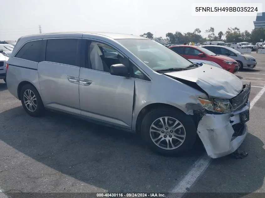 5FNRL5H49BB035224 2011 Honda Odyssey Ex