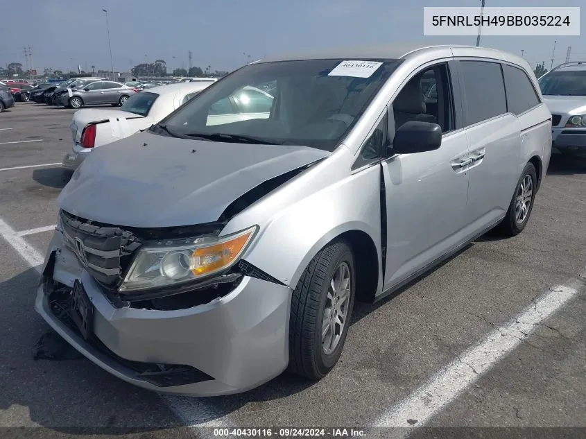 5FNRL5H49BB035224 2011 Honda Odyssey Ex