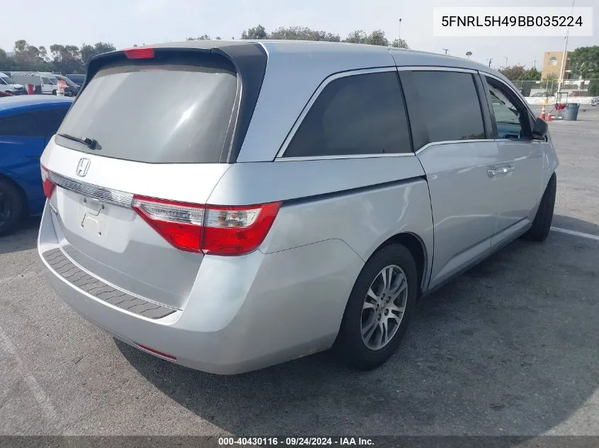 5FNRL5H49BB035224 2011 Honda Odyssey Ex