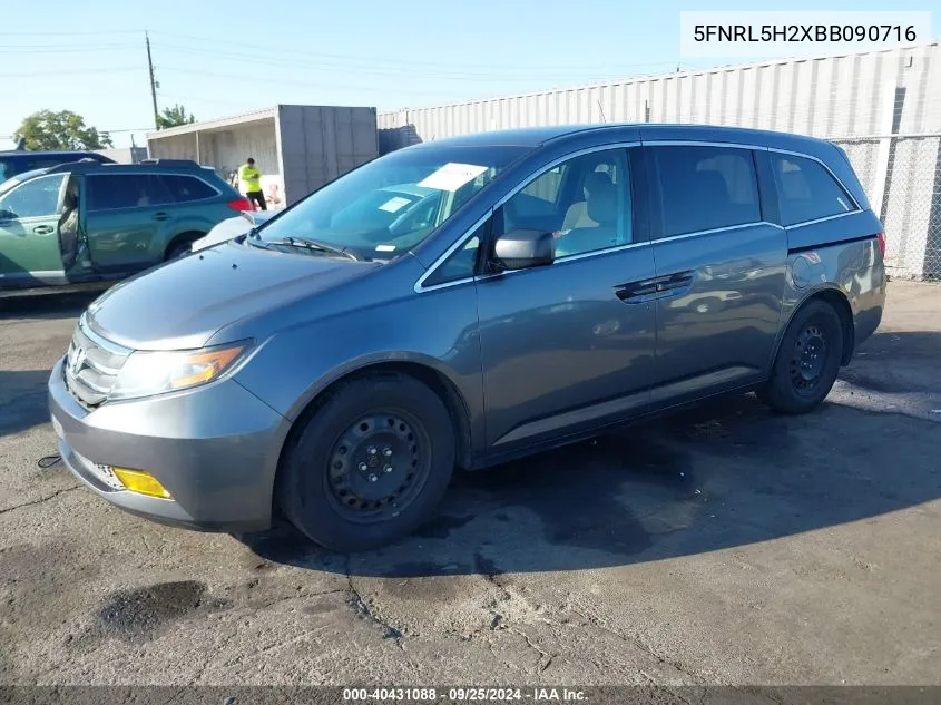 2011 Honda Odyssey Lx VIN: 5FNRL5H2XBB090716 Lot: 40431088