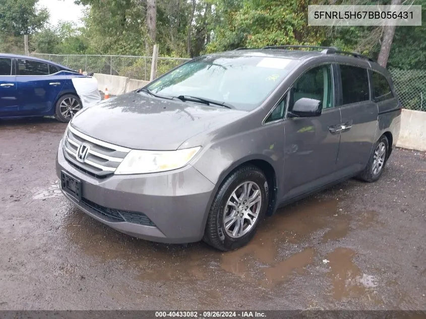 2011 Honda Odyssey Ex-L VIN: 5FNRL5H67BB056431 Lot: 40433082