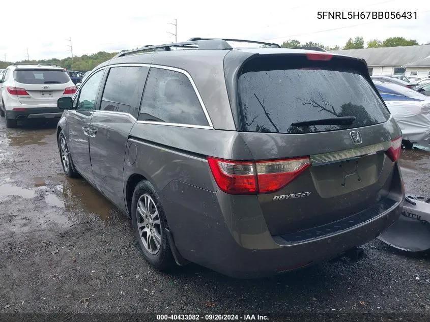 5FNRL5H67BB056431 2011 Honda Odyssey Ex-L