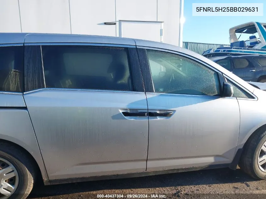 2011 Honda Odyssey Lx VIN: 5FNRL5H25BB029631 Lot: 40437304