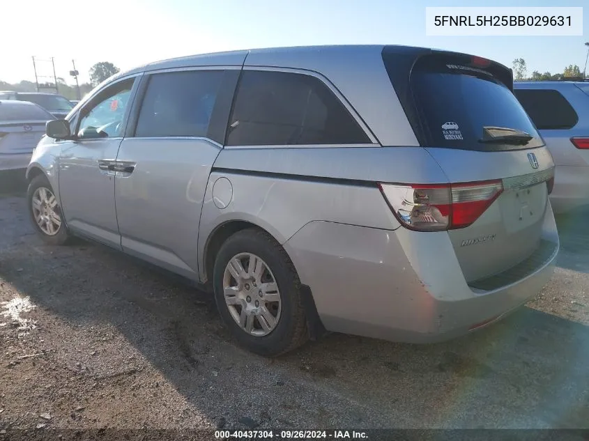 5FNRL5H25BB029631 2011 Honda Odyssey Lx